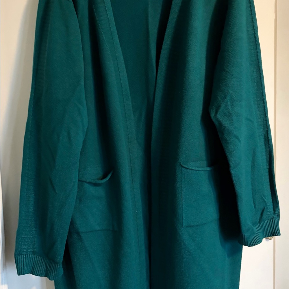 Suzanne Betros Women’s  Teal Open-Front Cardigan